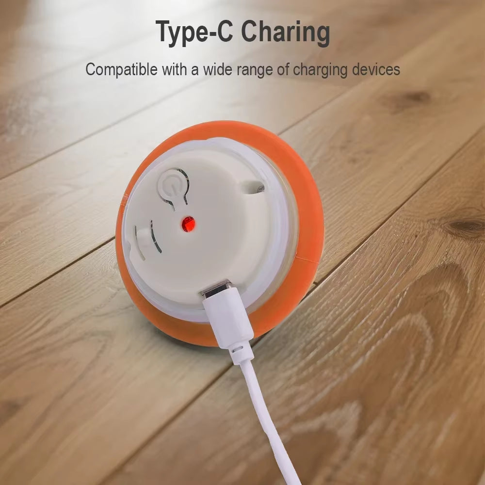 Rechargeable Interactive Automatic Rolling Toy for Cats and Dogs with Faux Tail - Electric Training Device Simulating Mouse Behavior