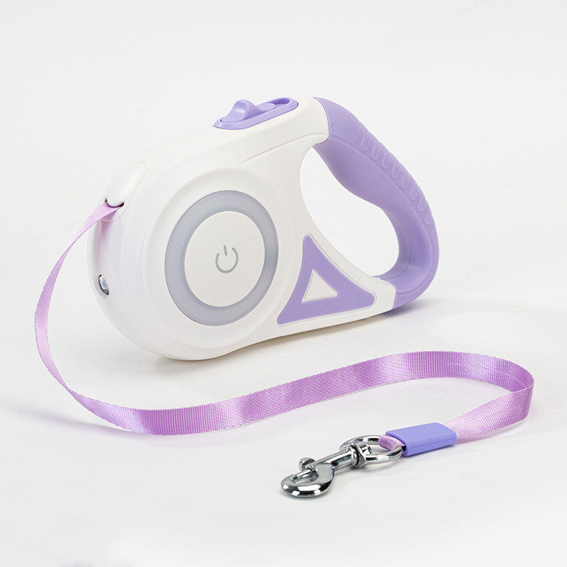 Retractable Dog Leash and Collar Set with Automatic Tension Control for Small to Medium Breeds