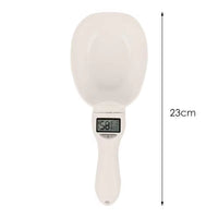 Digital Pet Food Scale with Measuring Spoon for Cats and Dogs - Electronic Weighing Device with Volume Indicator