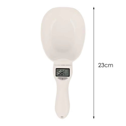 Digital Pet Food Scale with Measuring Spoon for Cats and Dogs - Electronic Weighing Device with Volume Indicator