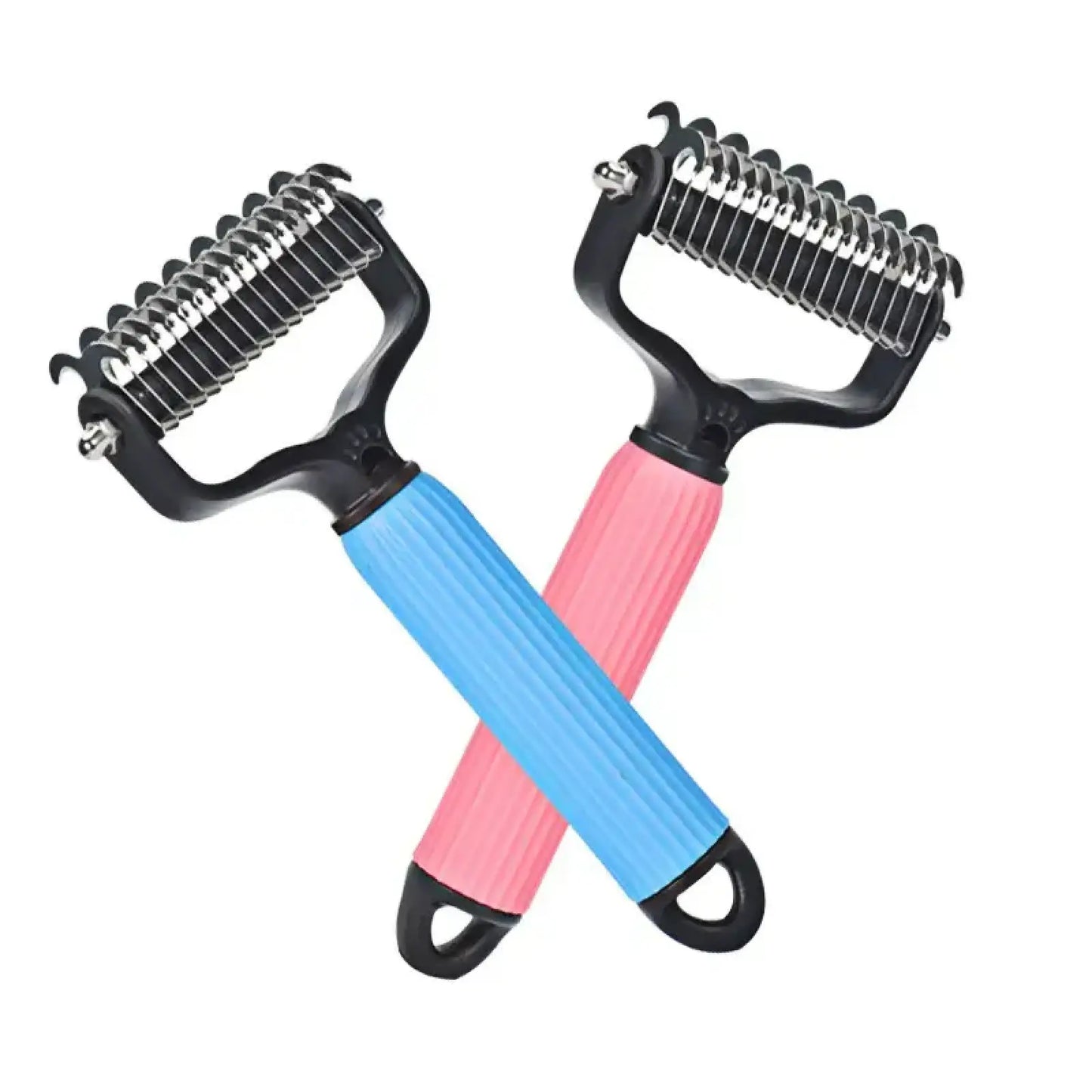 Professional Pet Grooming Tool - Universal Detangling Comb for Dogs with Dual-Sided Stainless Steel Design for Efficient Shedding and Matted Hair Care