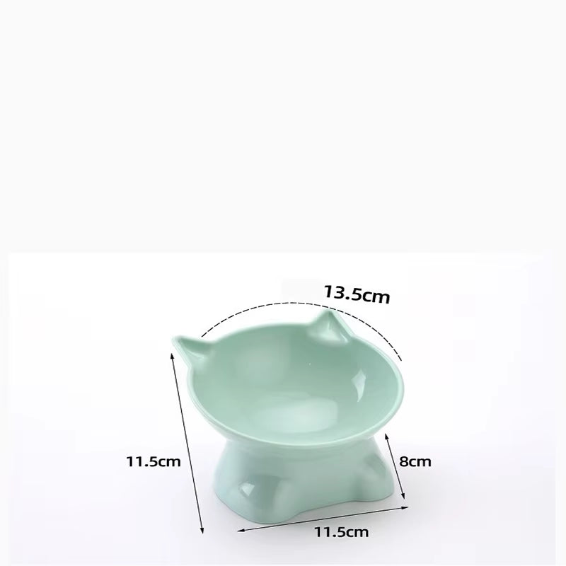 Elevated Cat Bowl with Angled Design for Enhanced Accessibility - Perfect for Cats and Small Dogs - Sleek Black Finish