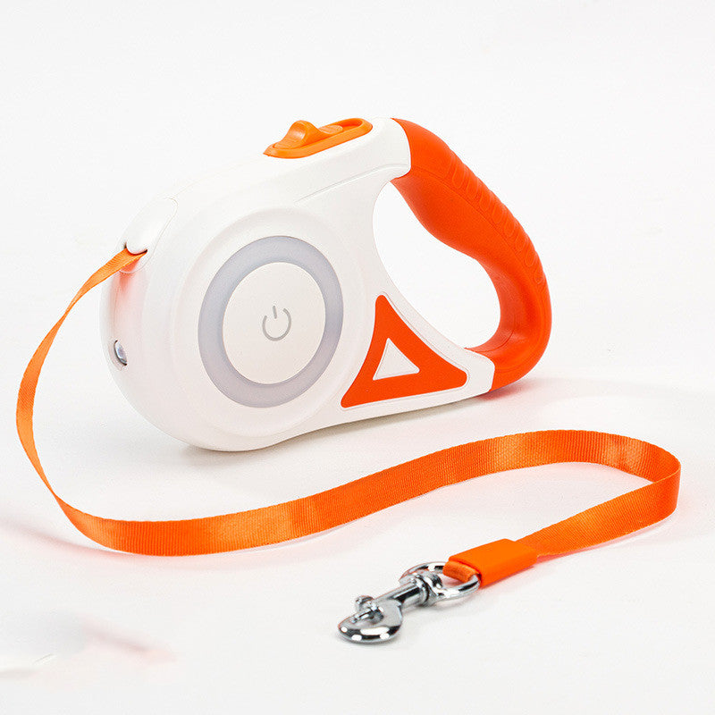 Retractable Dog Leash and Collar Set with Automatic Tension Control for Small to Medium Breeds