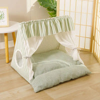Cozy Cat Tent Bed for Small Medium Cats Dogs Washable Semi Enclosed Pet House Cute Plush Cave for Summer Fall Winter Spring
