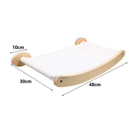 Multi-Level Cat Wall Climbing Shelf and Scratching Post with Enclosed Hiding House