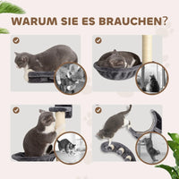Cat Climbing Wall 4-Piece Set with Hammock, Cat Bridge (Up to 5 Kg), Dark Grey, On-Site