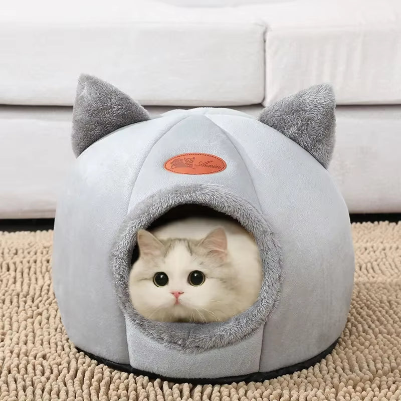 Deep Sleep Comfort Winter Cat Bed and Small Dog House - Cozy Indoor Tent and Nest for Pets