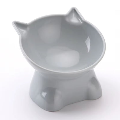 Elevated Cat Bowl with Angled Design for Enhanced Accessibility - Perfect for Cats and Small Dogs - Sleek Black Finish
