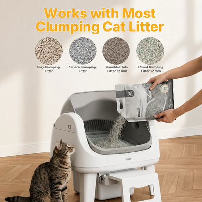 Petpivot AutoScooper 12 Lite Open-Top Automatic Self-Cleaning Cat Litter Box with Accessible Front Step and Enhanced Safety Features, No App Required