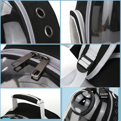 Transparent Pet Backpack Carrier - Breathable and Portable Space Capsule for Cats and Dogs
