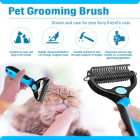 FIDEH 4-in-1 Professional Pet Care Set: Reusable Hair Remover Brush, Double-Sided Shedding Tool, Nail Clippers, and Nylon Collar for Medium Dogs (4 Pieces, Pink)