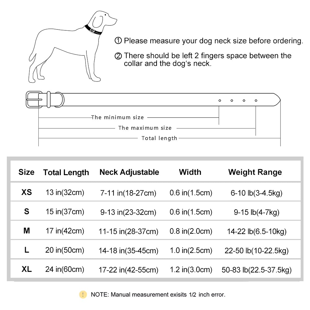 Customizable PU Leather Dog Collar with Padded Comfort and Complimentary Engraving for All Dog Sizes – Adjustable Design
