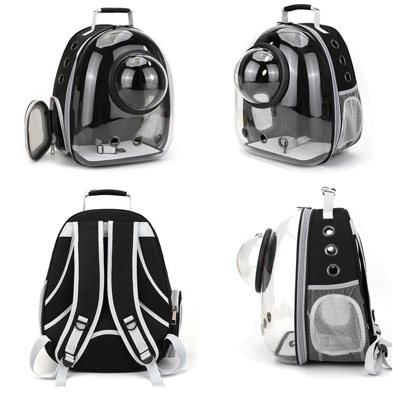 Transparent Pet Backpack Carrier - Breathable and Portable Space Capsule for Cats and Dogs