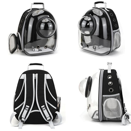 Transparent Pet Backpack Carrier - Breathable and Portable Space Capsule for Cats and Dogs