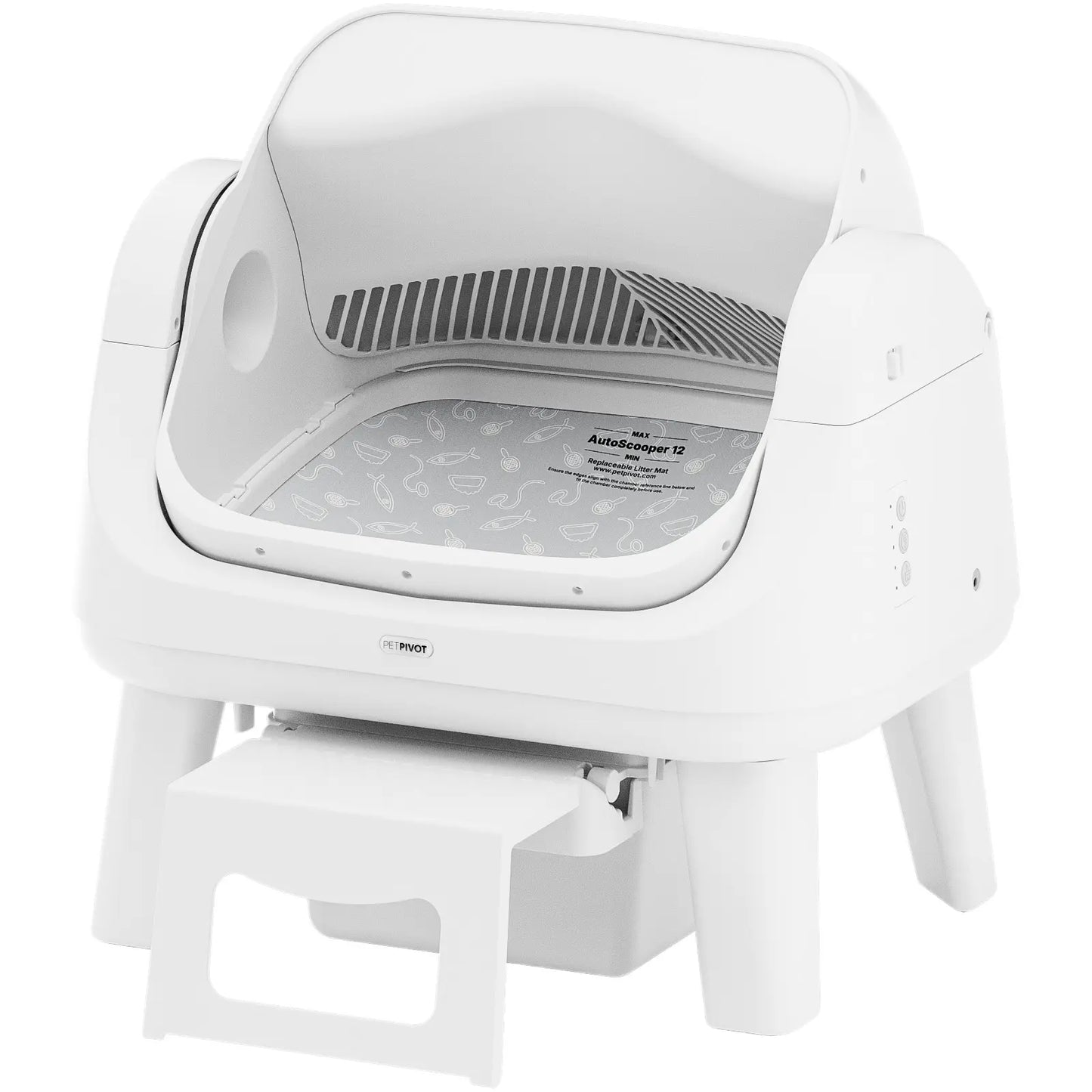 Petpivot AutoScooper 12 Lite Open-Top Automatic Self-Cleaning Cat Litter Box with Accessible Front Step and Enhanced Safety Features, No App Required