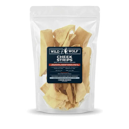 Premium All-Natural Beef Cheek Strips Dog Treats (1 LB) - Free-Range, Grass-Fed Single-Ingredient Chews