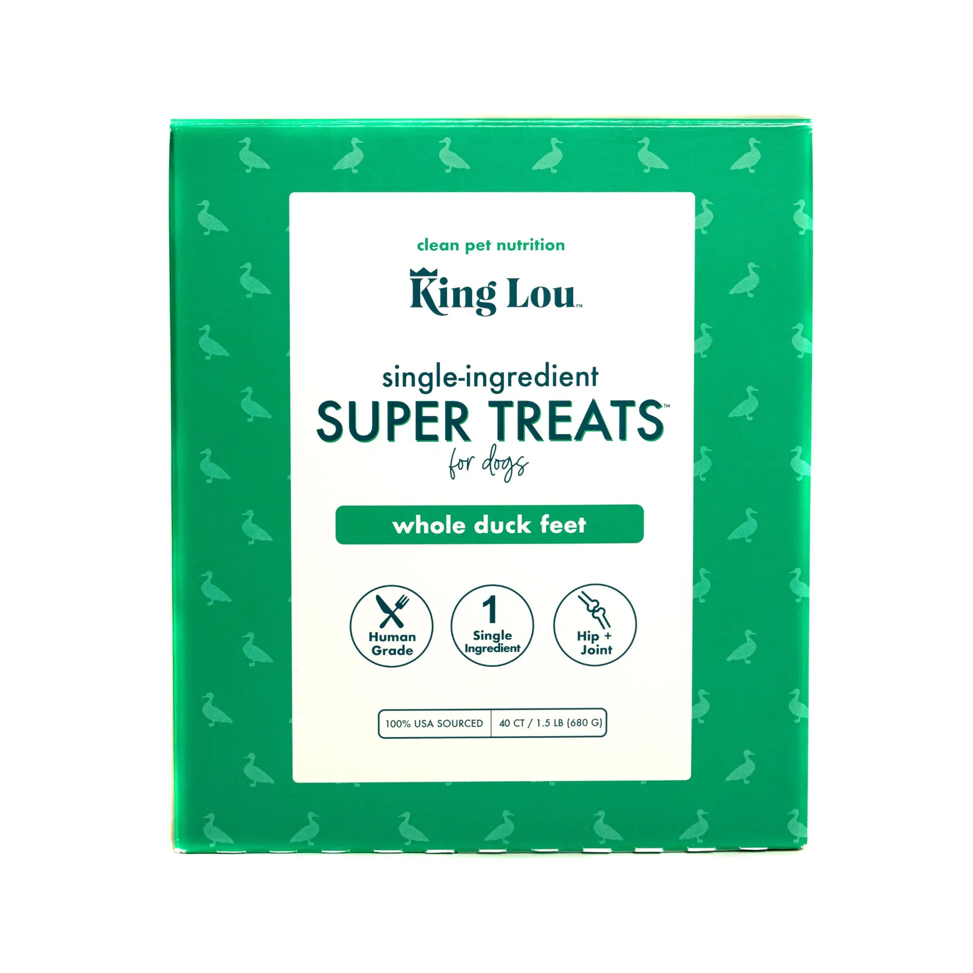 King Lou Premium Human-Grade Whole Duck Feet Dental Chews for Dogs - 100% All-Natural, Single Ingredient, USA-Made Pet Treats