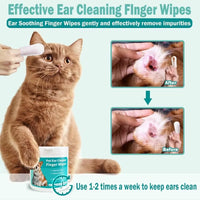 Pet Ear Cleaning Wipes - Disposable Ear Care Finger Covers for Convenient Cleaning of Ear Mites in Dogs