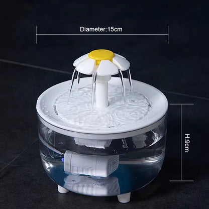 Filtered Electric Cat Water Fountain - 1200ml Quiet Recirculating Dispenser