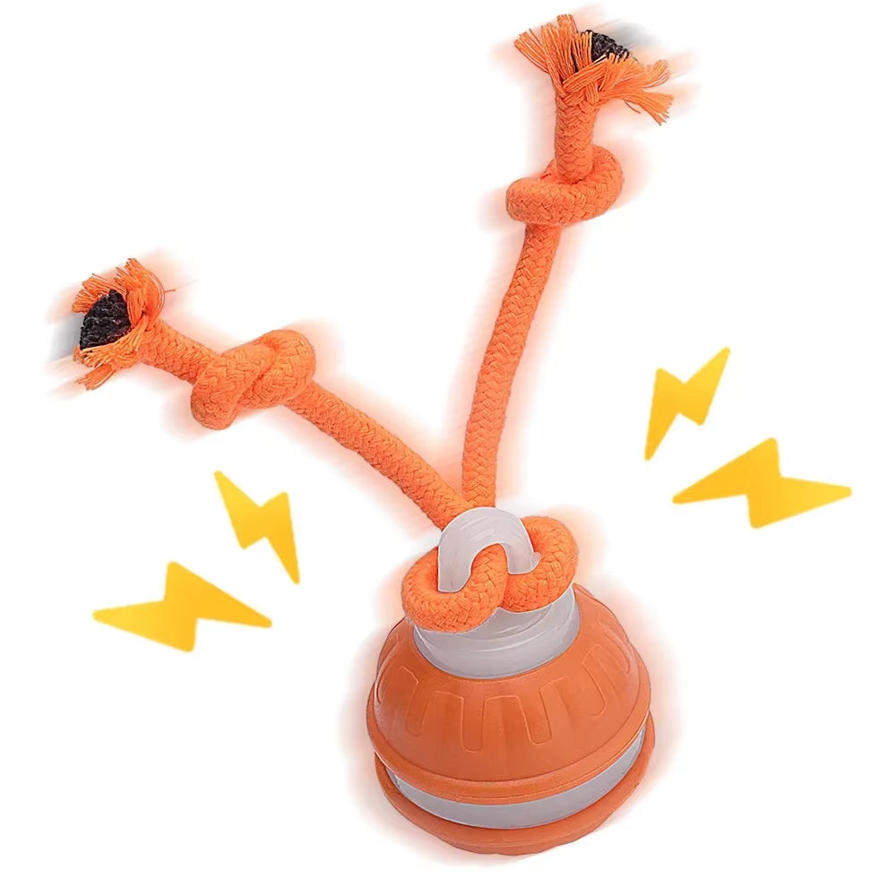 Rechargeable Interactive Automatic Rolling Toy for Cats and Dogs with Faux Tail - Electric Training Device Simulating Mouse Behavior