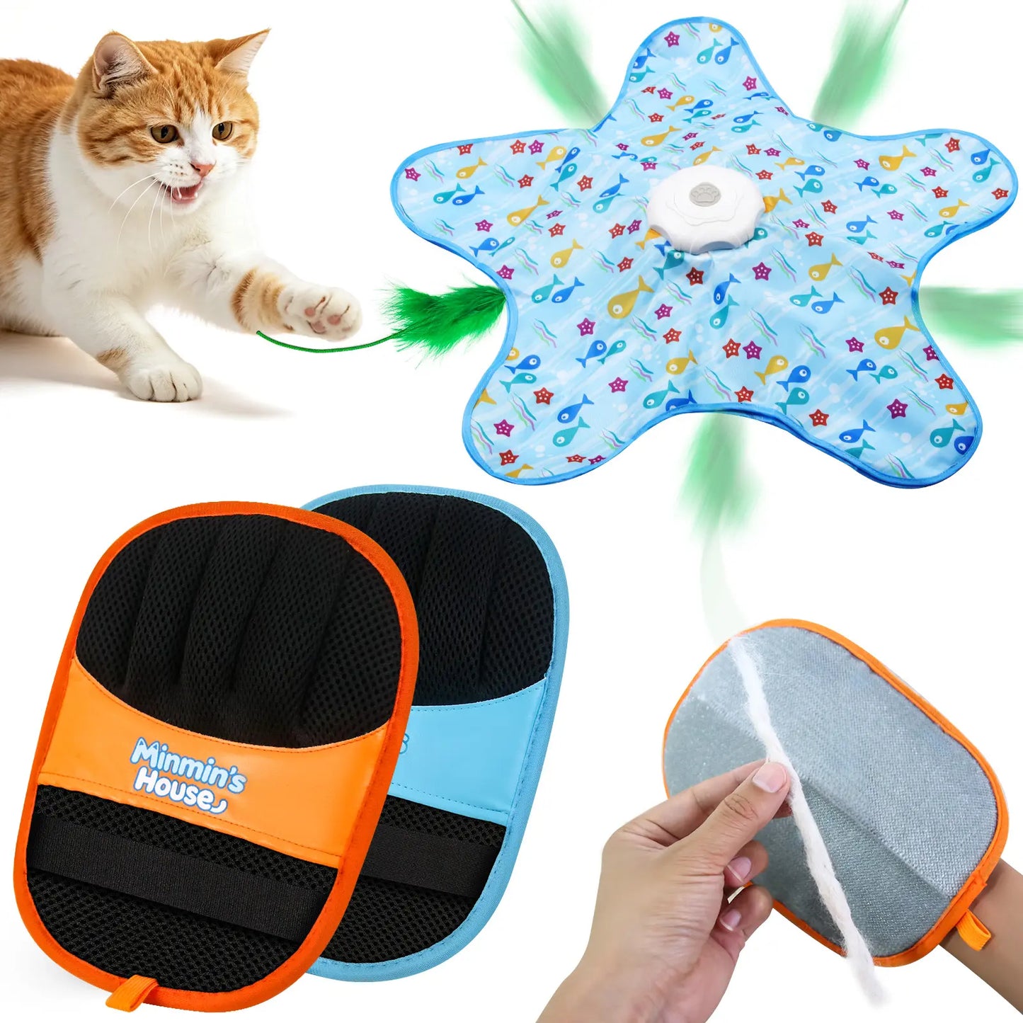 Rechargeable Interactive Feather Wand Cat Toy - Automatic Indoor Exercise and Engagement for All Breeds