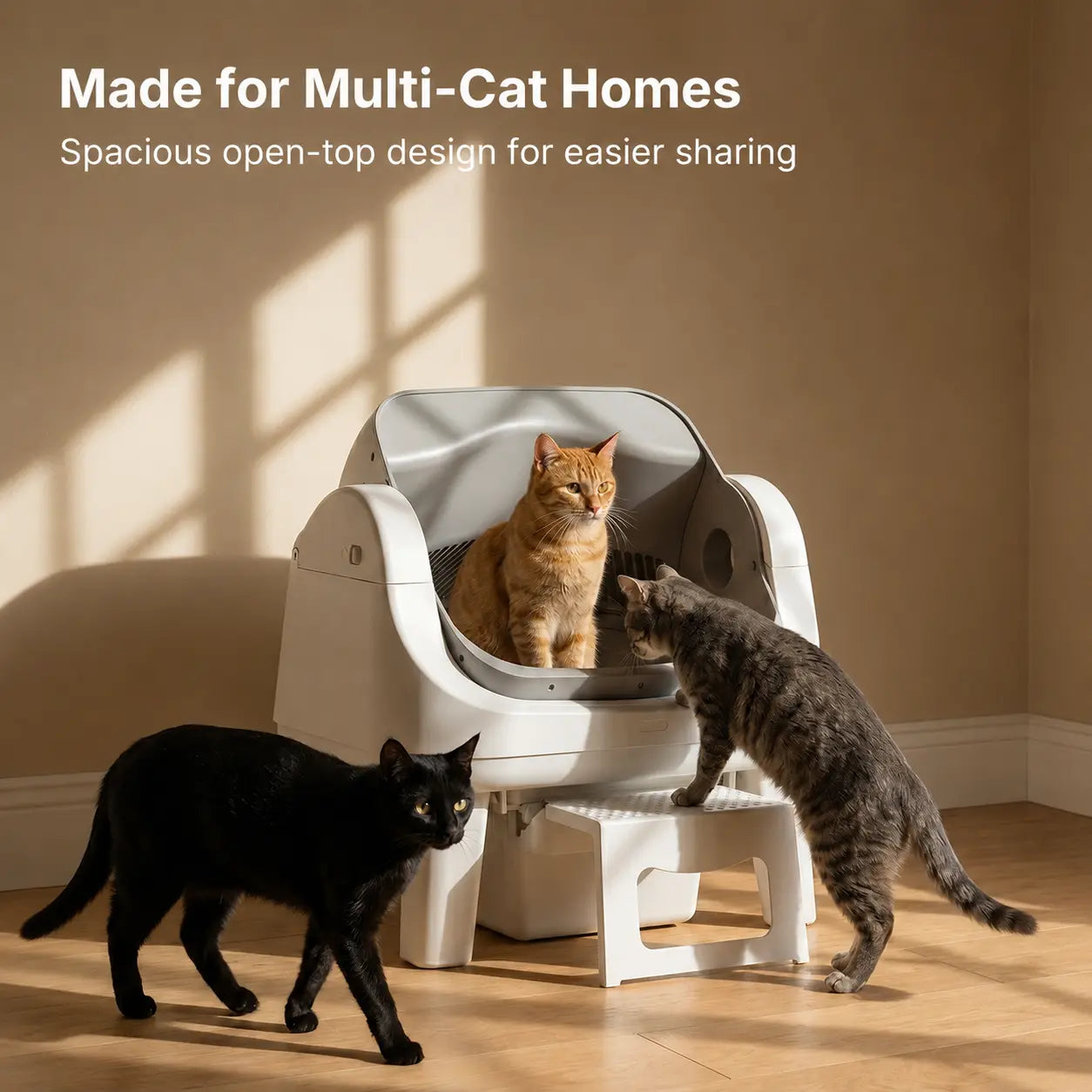Petpivot AutoScooper 12 Lite Open-Top Automatic Self-Cleaning Cat Litter Box with Accessible Front Step and Enhanced Safety Features, No App Required
