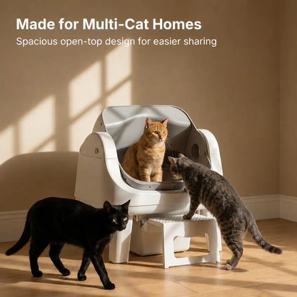 Petpivot AutoScooper 12 Lite Open-Top Automatic Self-Cleaning Cat Litter Box with Accessible Front Step and Enhanced Safety Features, No App Required