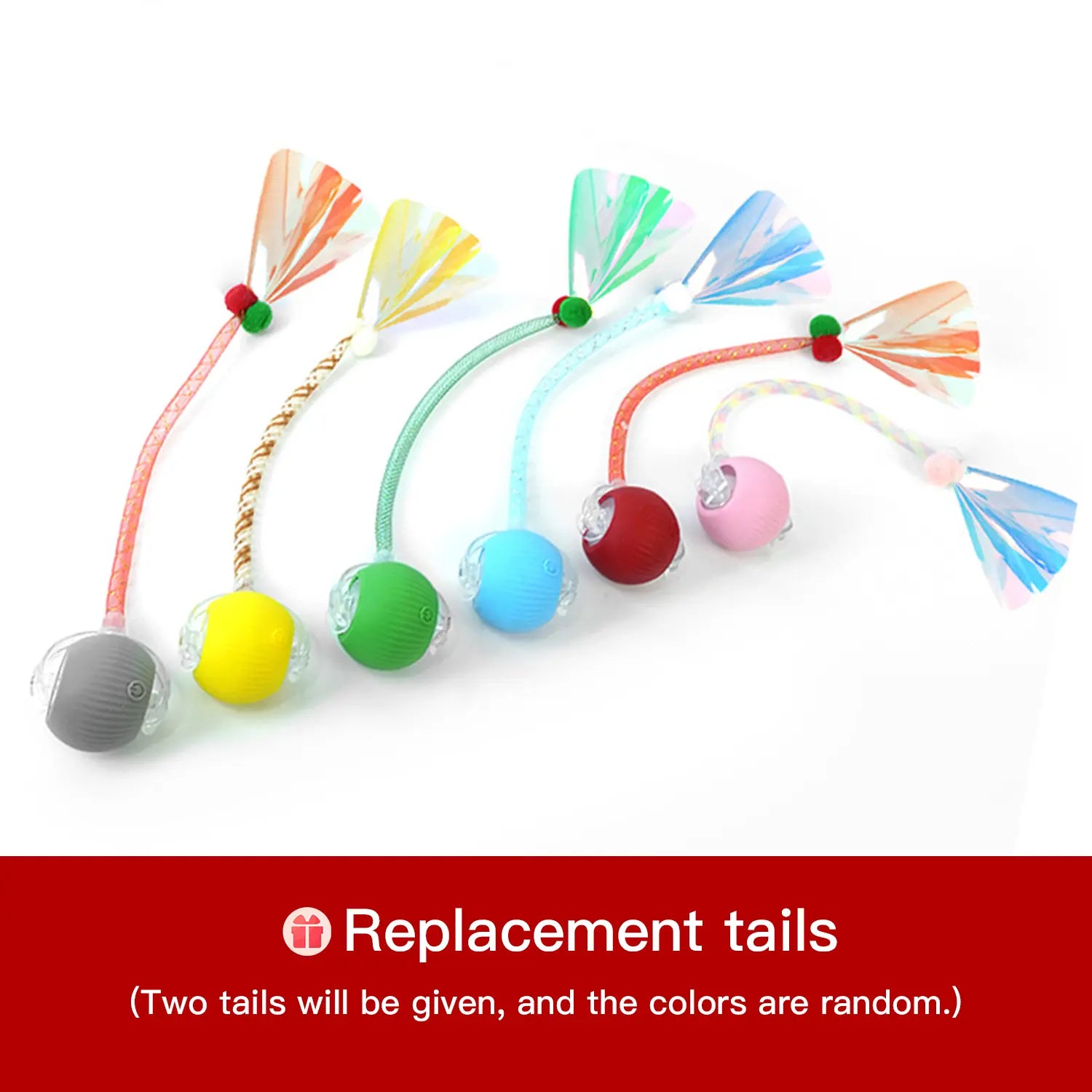 Mizusu Interactive Teaser Toy for Cats and Dogs, Includes Two Additional Tails and Rolling Ball, Premium Pet Supplies and Accessories