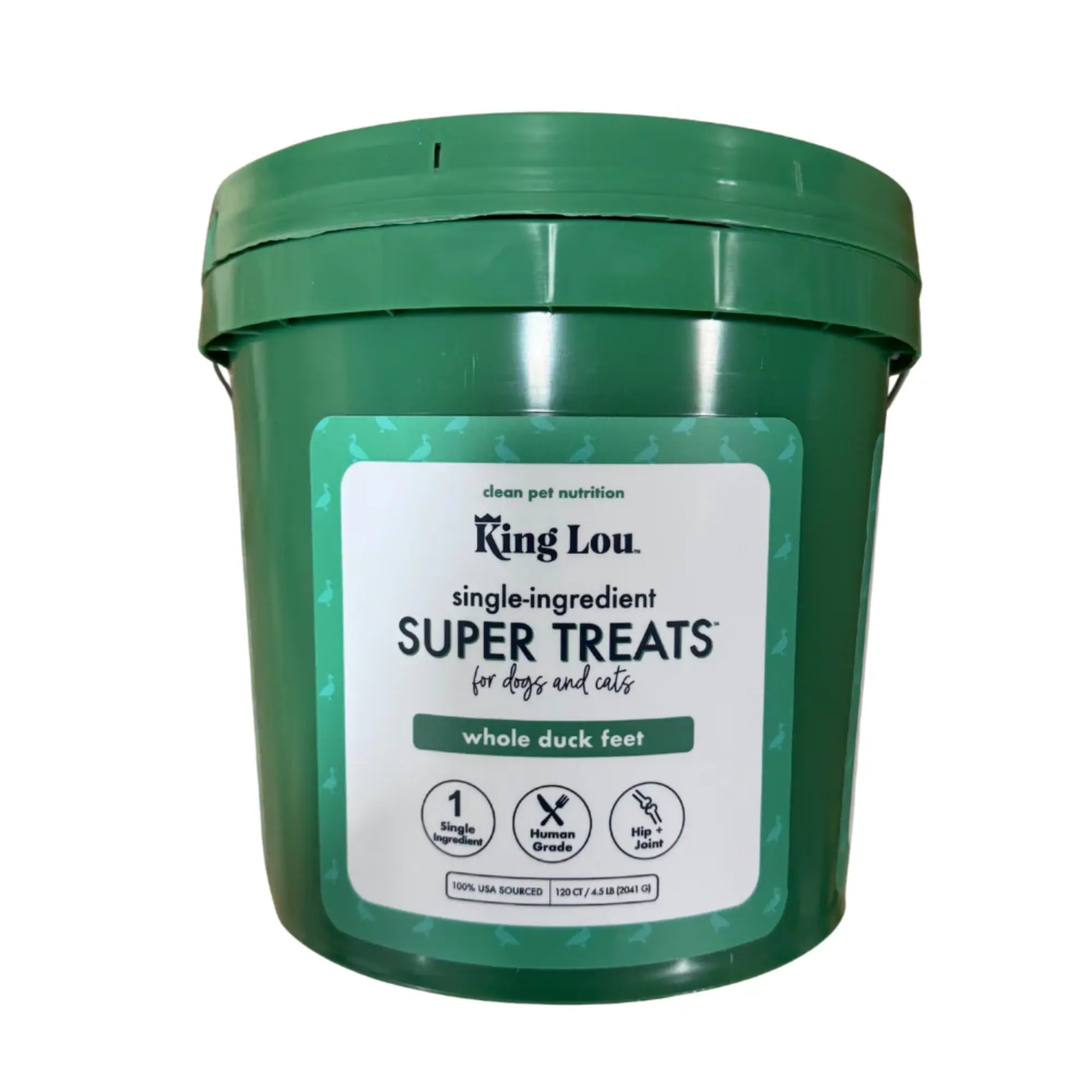 King Lou Premium Human-Grade Whole Duck Feet Dental Chews for Dogs - 100% All-Natural, Single Ingredient, USA-Made Pet Treats
