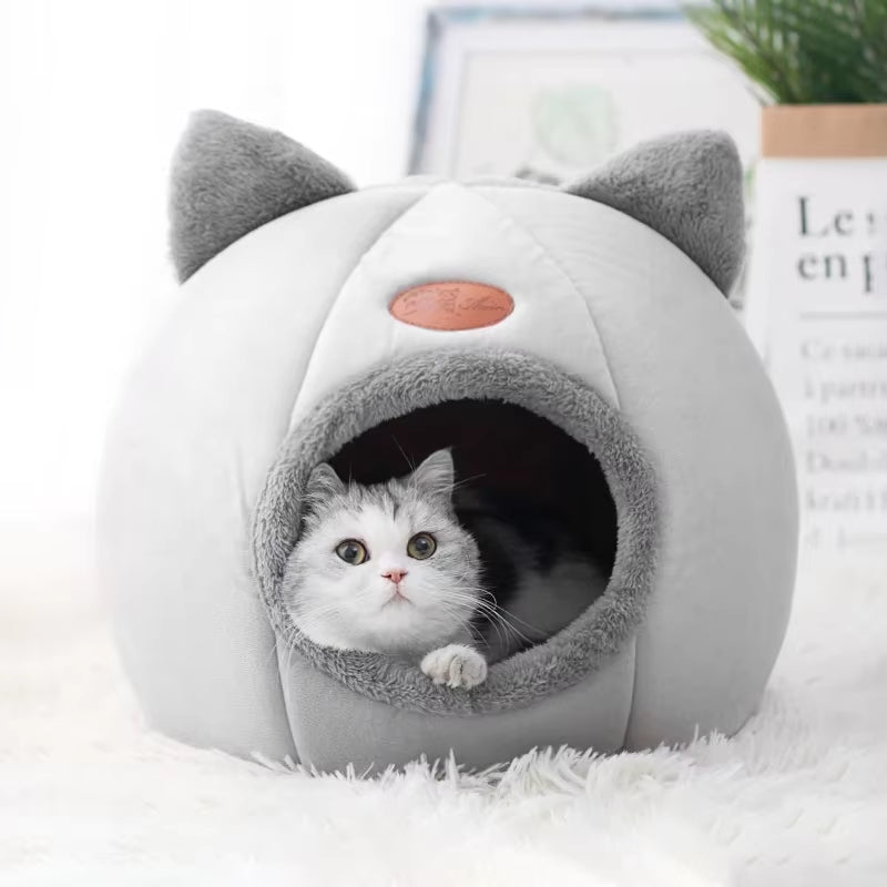 Deep Sleep Comfort Winter Cat Bed and Small Dog House - Cozy Indoor Tent and Nest for Pets