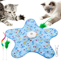 Rechargeable Interactive Feather Wand Cat Toy - Automatic Indoor Exercise and Engagement for All Breeds