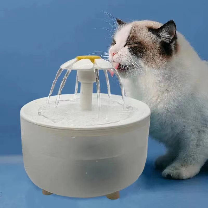 Filtered Electric Cat Water Fountain - 1200ml Quiet Recirculating Dispenser