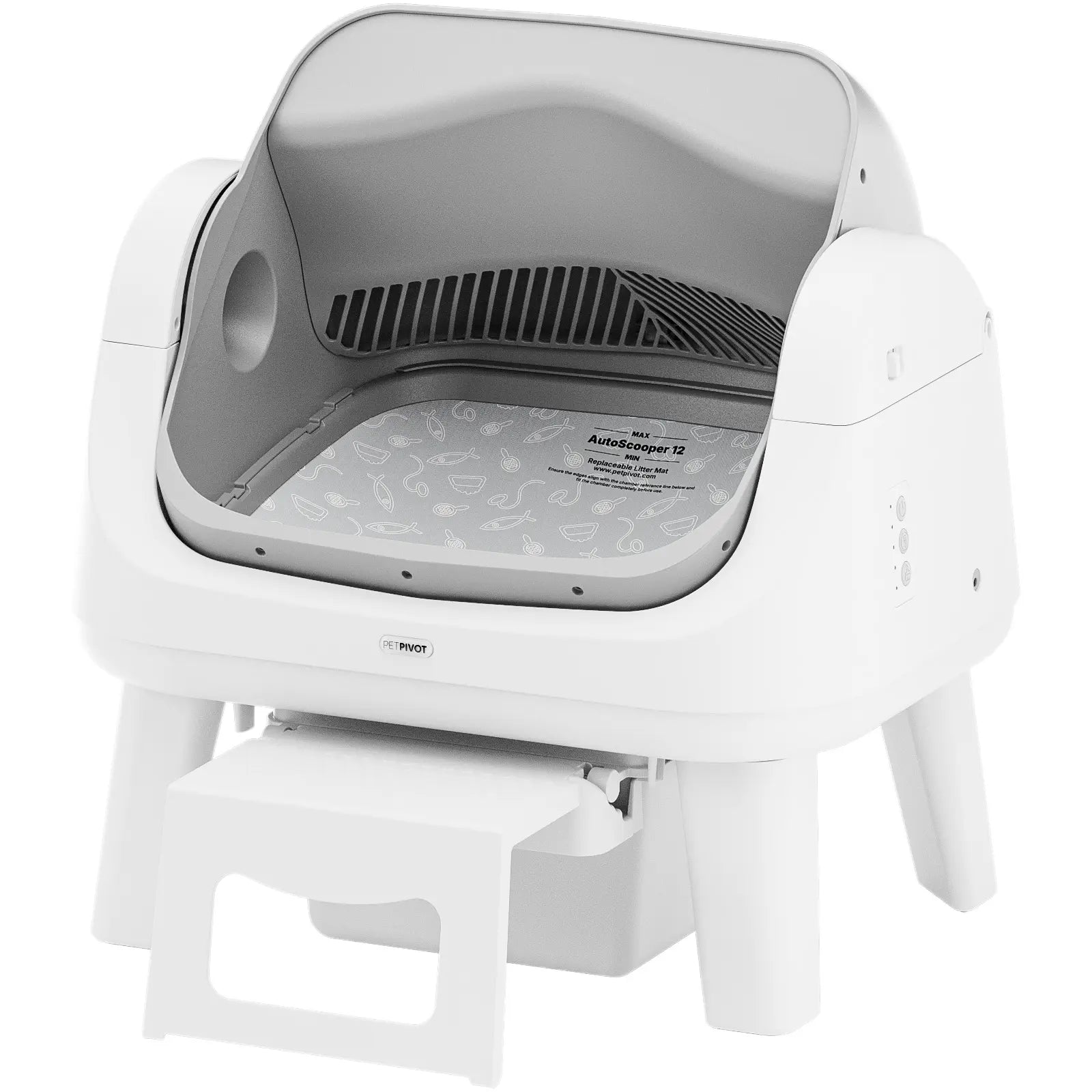 Petpivot AutoScooper 12 Lite Open-Top Automatic Self-Cleaning Cat Litter Box with Accessible Front Step and Enhanced Safety Features, No App Required