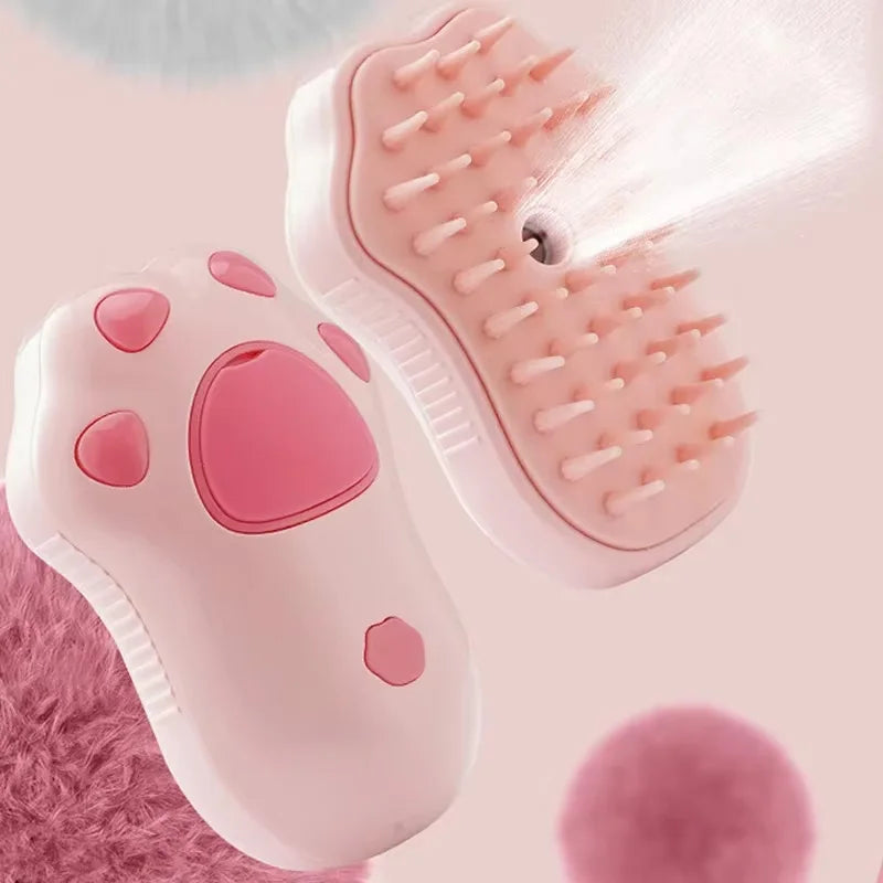 3-in-1 Electric Pet Grooming Brush with Steam, Spray, and Massage Features for Cats and Dogs