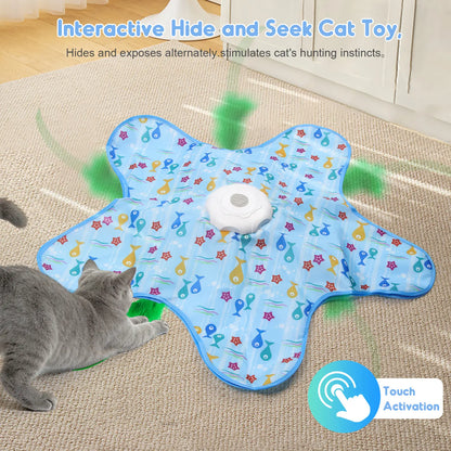 Rechargeable Interactive Feather Wand Cat Toy - Automatic Indoor Exercise and Engagement for All Breeds