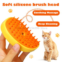 Steam Brush for Cats Soft Electric Water Jet Pet Comb Silicone Hair Remover Dog Brush Pet Grooming Supplies Products Home