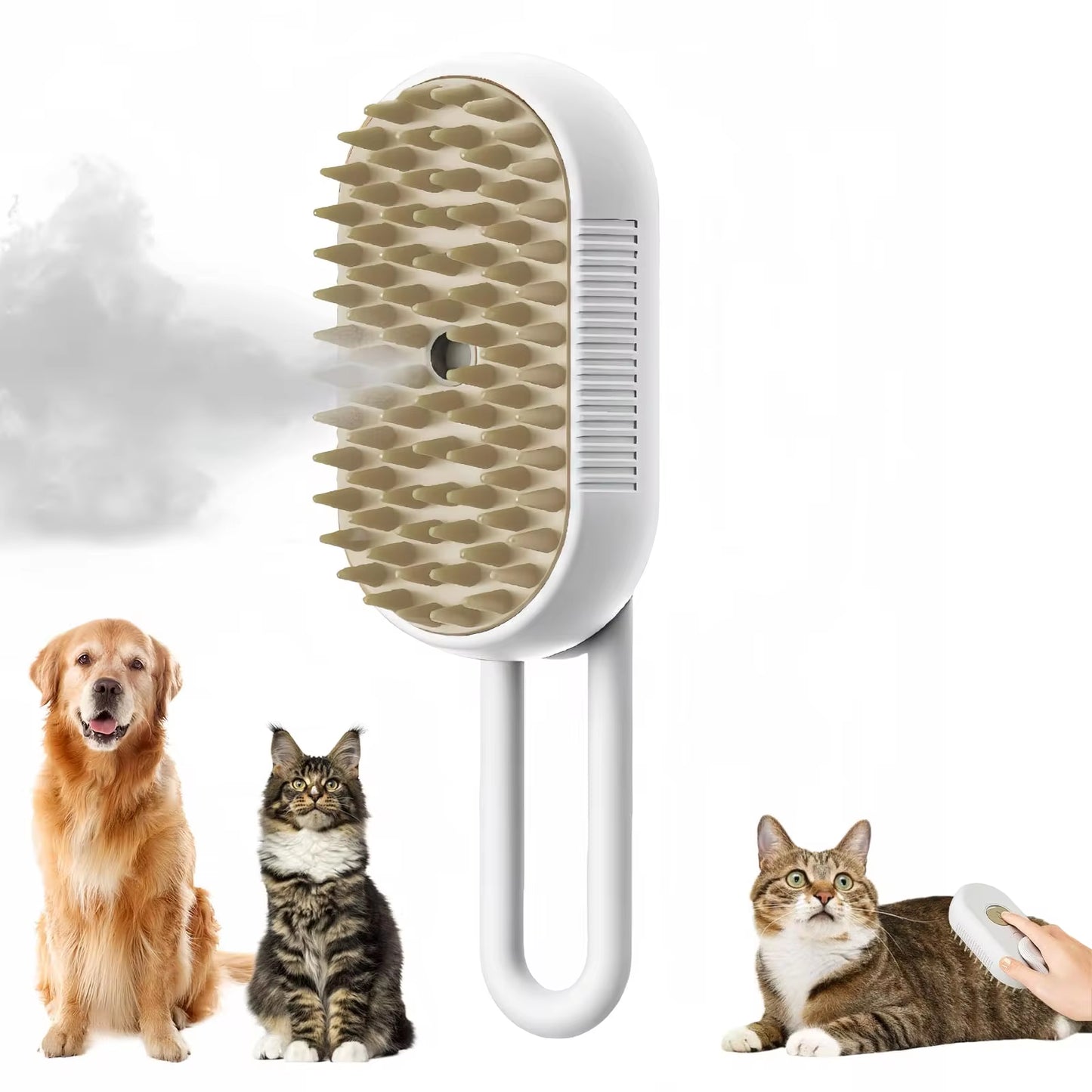 3-in-1 Electric Pet Grooming Brush with Steam, Spray, and Massage Features for Cats and Dogs