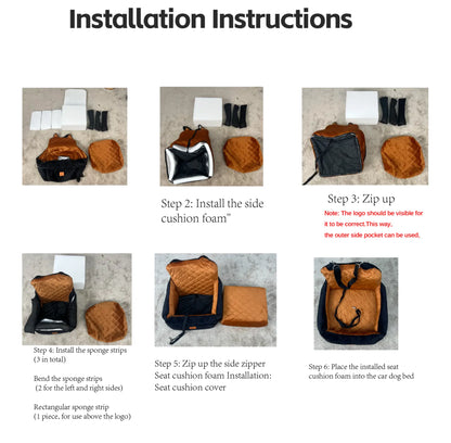 Zvrpet Premium Detachable and Washable Memory Foam Dog Car Seat with Adjustable Straps and Anti-Slip Base for SUVs and Outdoor Use