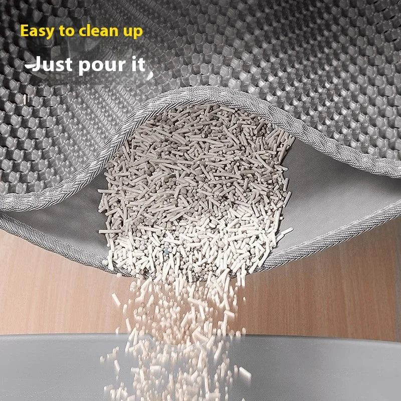 Extra Large Heavy-Duty Waterproof Cat Litter Mat with Two Layers, Non-Slip Design, and Washable Pet Floor Protection