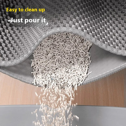 Extra Large Heavy-Duty Waterproof Cat Litter Mat with Two Layers, Non-Slip Design, and Washable Pet Floor Protection