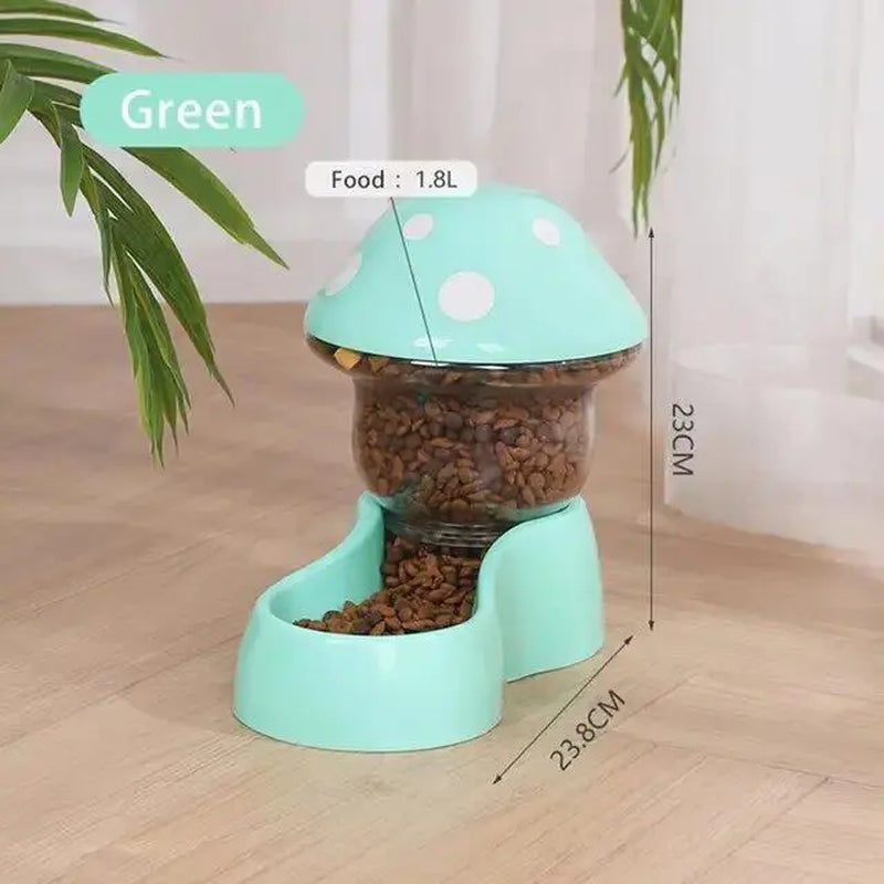 Smartpaws 1.8L Automatic Pet Feeder featuring an Anti-Tipping Mushroom Bowl Design