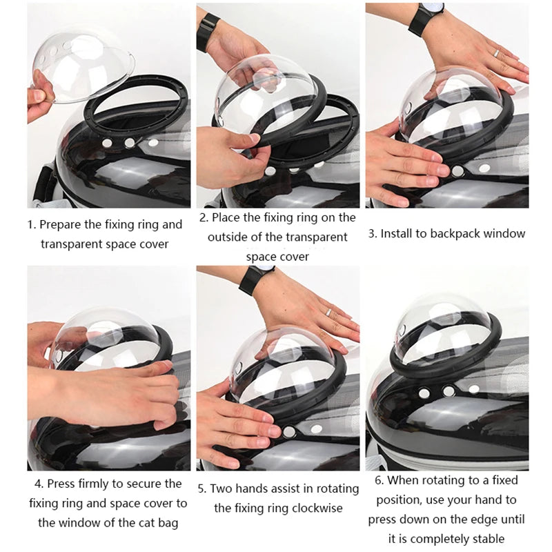 Transparent Pet Backpack Carrier - Breathable and Portable Space Capsule for Cats and Dogs