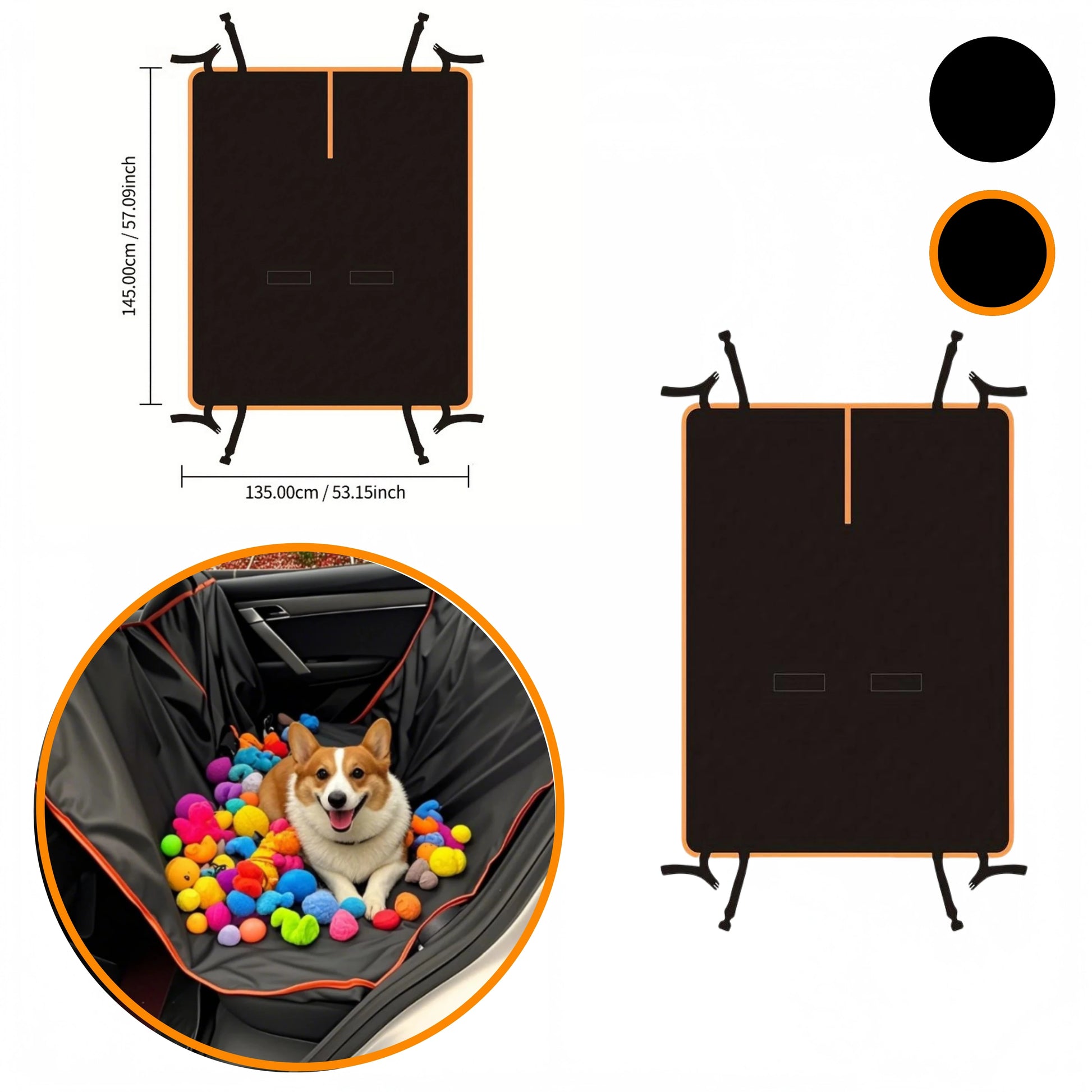 Dog Car Seat Cover Oxford Waterproof Scratchproof Hammock Protector for Pets Durable Back Seat Cover for Cars Trucks Suvs
