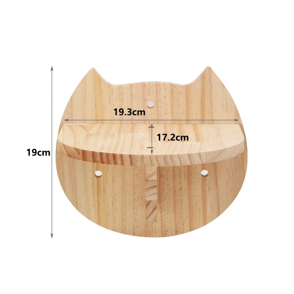 Multi-Level Cat Wall Climbing Shelf and Scratching Post with Enclosed Hiding House