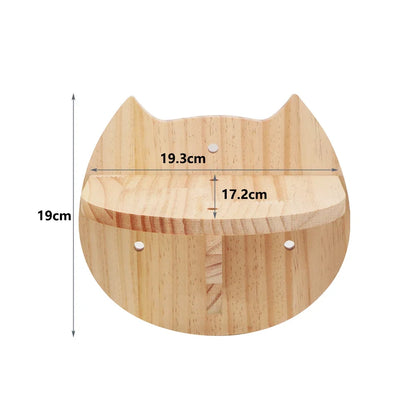 Multi-Level Cat Wall Climbing Shelf and Scratching Post with Enclosed Hiding House