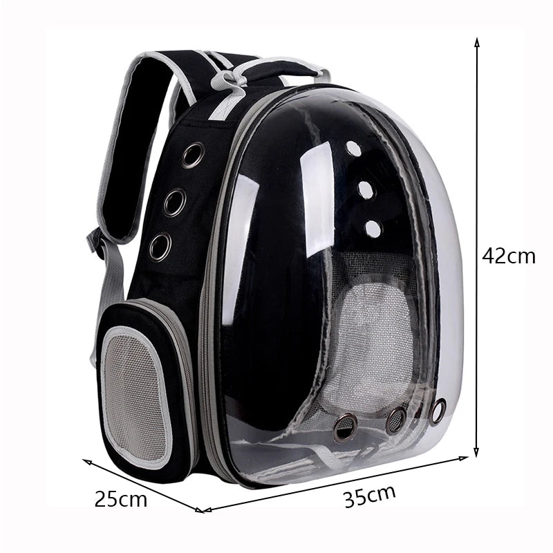 Transparent Pet Backpack Carrier - Breathable and Portable Space Capsule for Cats and Dogs