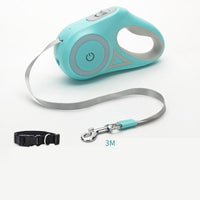 Retractable Dog Leash and Collar Set with Automatic Tension Control for Small to Medium Breeds
