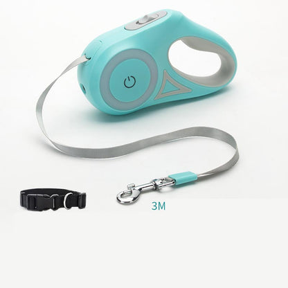 Retractable Dog Leash and Collar Set with Automatic Tension Control for Small to Medium Breeds