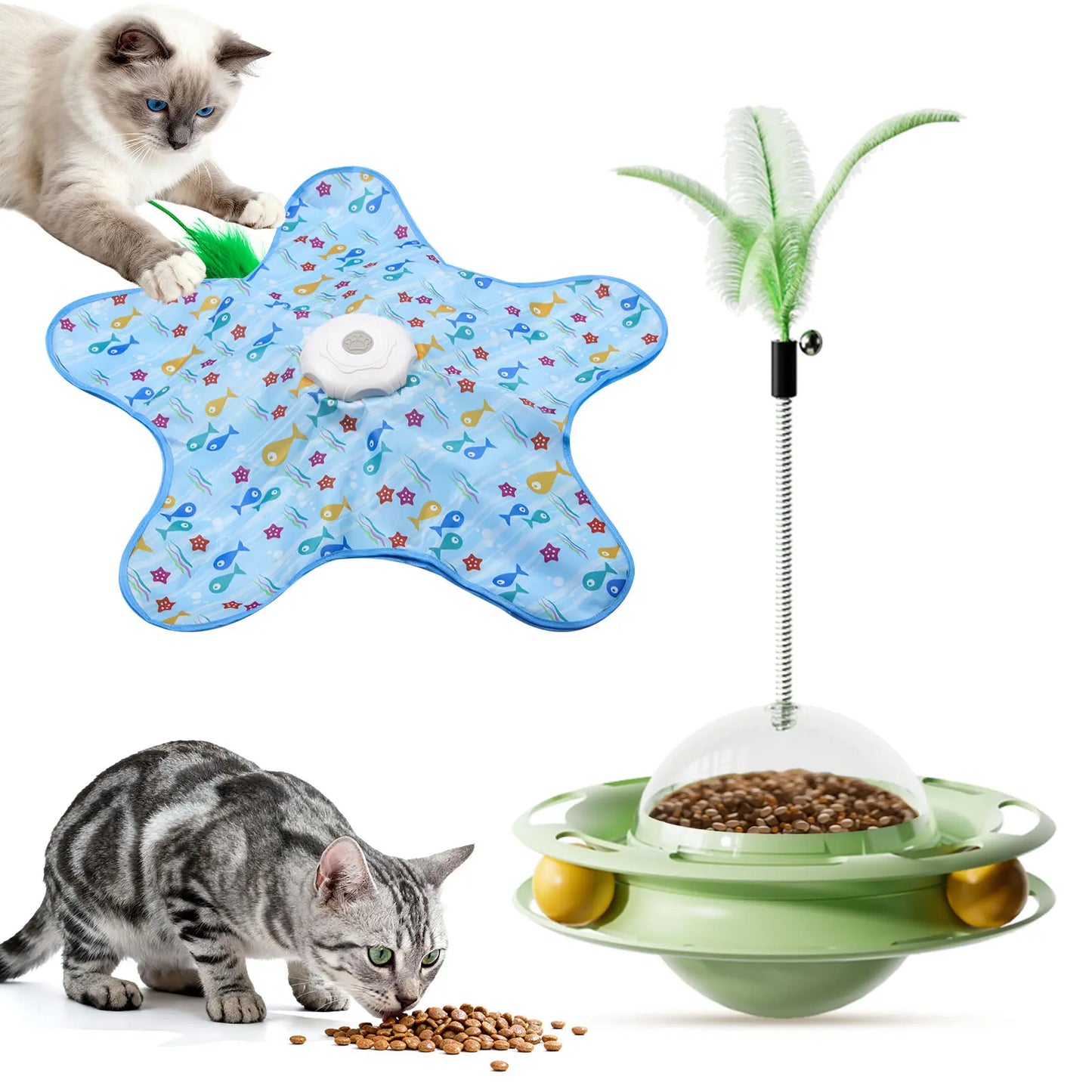 Rechargeable Interactive Feather Wand Cat Toy - Automatic Indoor Exercise and Engagement for All Breeds