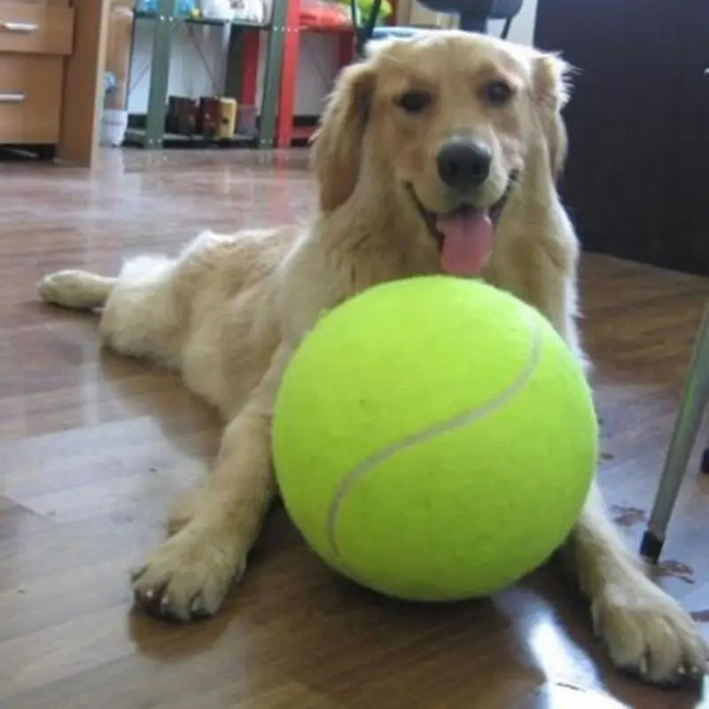 Giant Plush Dog Tennis Ball - Durable Chewing Toy for Training and Recreation - Available in Sizes 7, 8, and 9.5 Inches